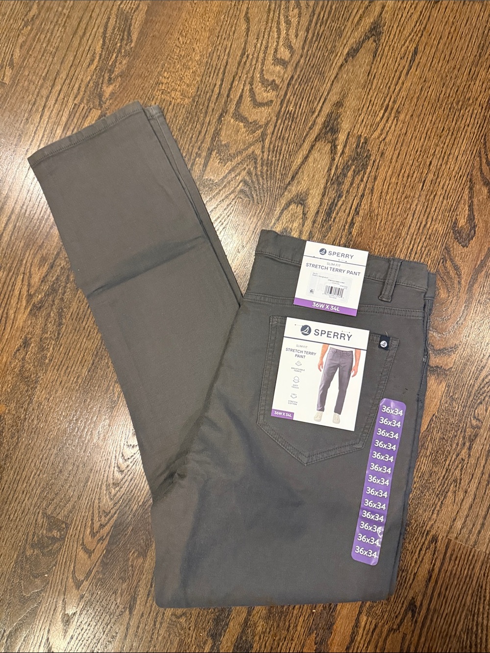 Sperry Men’s Stretch Terry Pants - Charcoal Gray 36x34